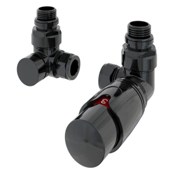 15mm Corner Thermostatic Radiator Valve and Lockshield Valve