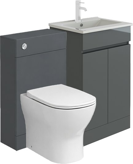 Vittoria 1100mm Square Handleless Furniture Set - Freya