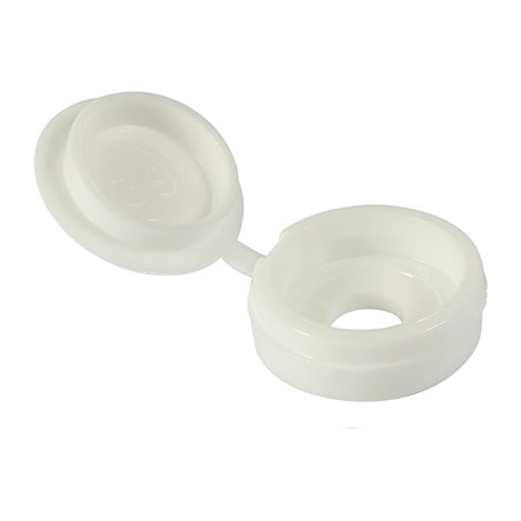 Hinged Cover Cap - White