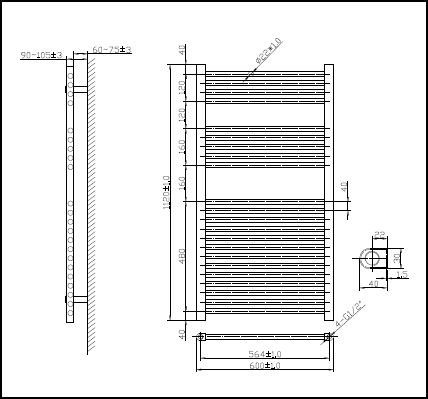 Maree 600 x 1120mm Straight