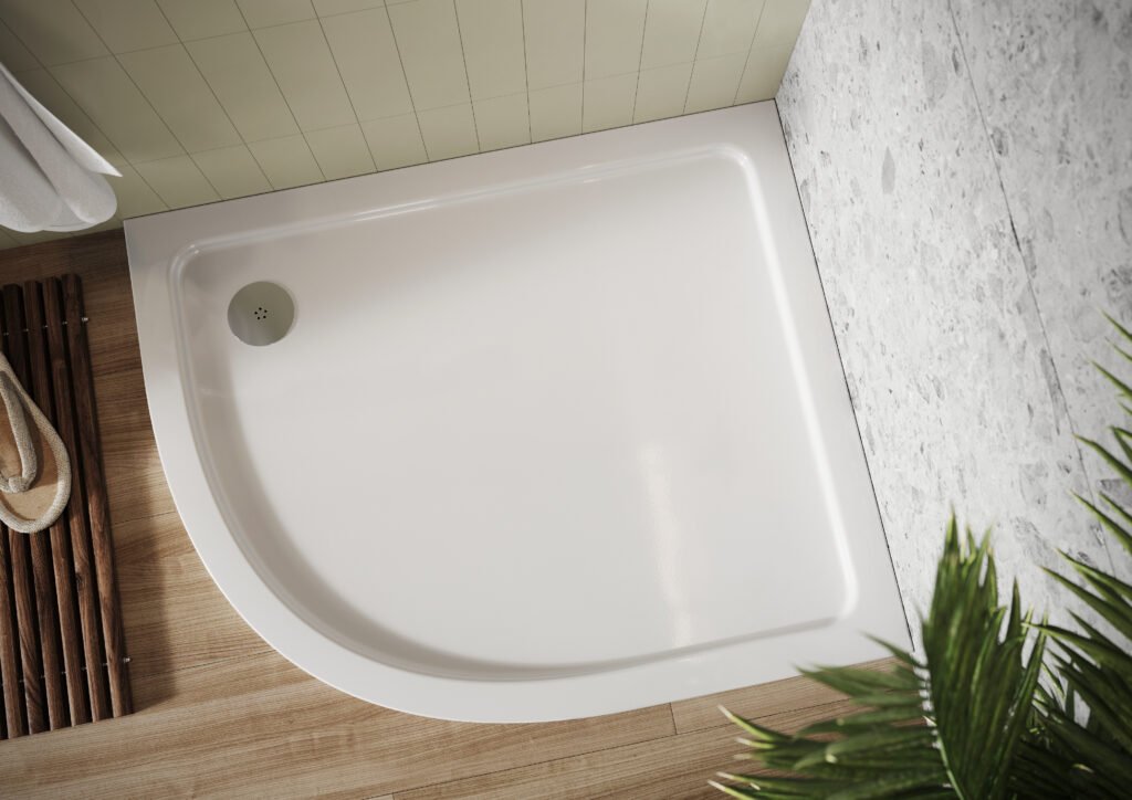 1000 x 800mm Offset Quad LH 30mm S Tray White