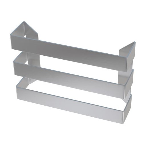Flat Triple Towel Hanger 280mm Brushed Stainless Steel