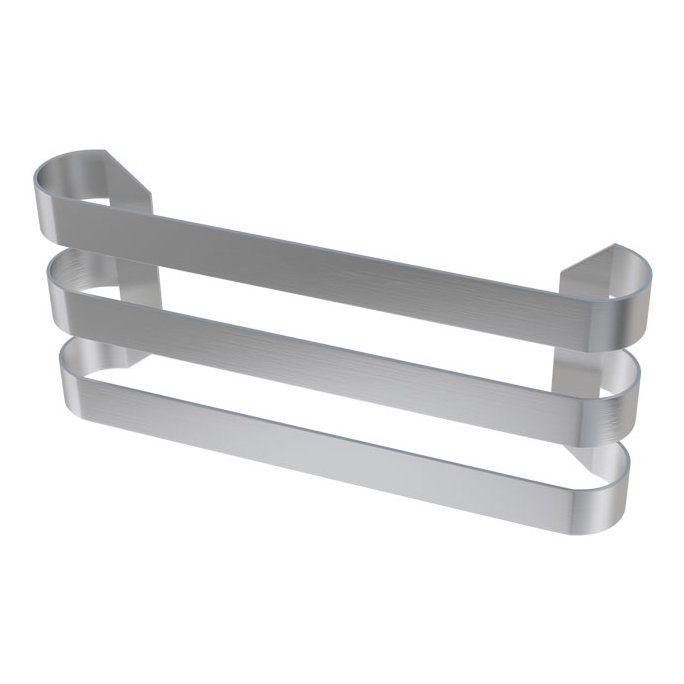 Curved Triple Towel Hanger 375mm Brushed Stainless Steel