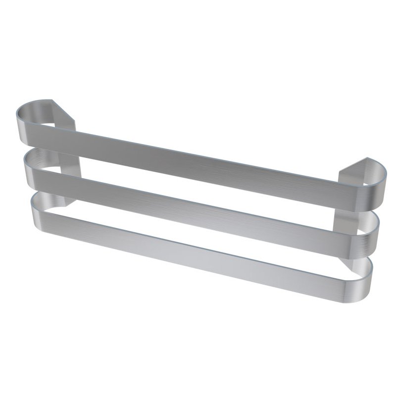 Curved Triple Towel Hanger 470mm Brushed Stainless Steel