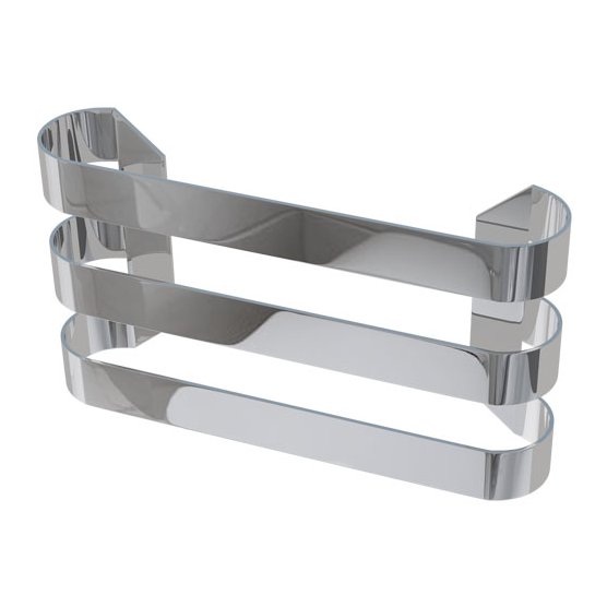 Curved Triple Towel Hanger 280mm Polished Stainless Steel