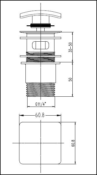 ASP Square Slotted Push Waste