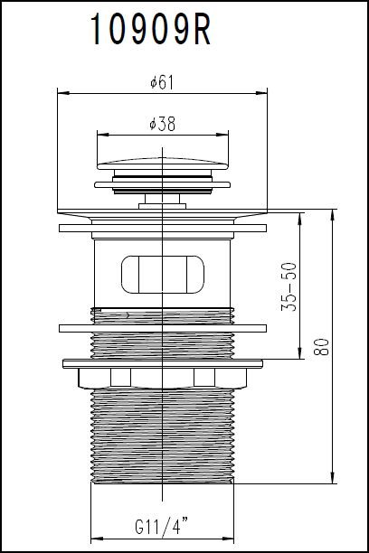 ASP Mini Push Waste Slotted
