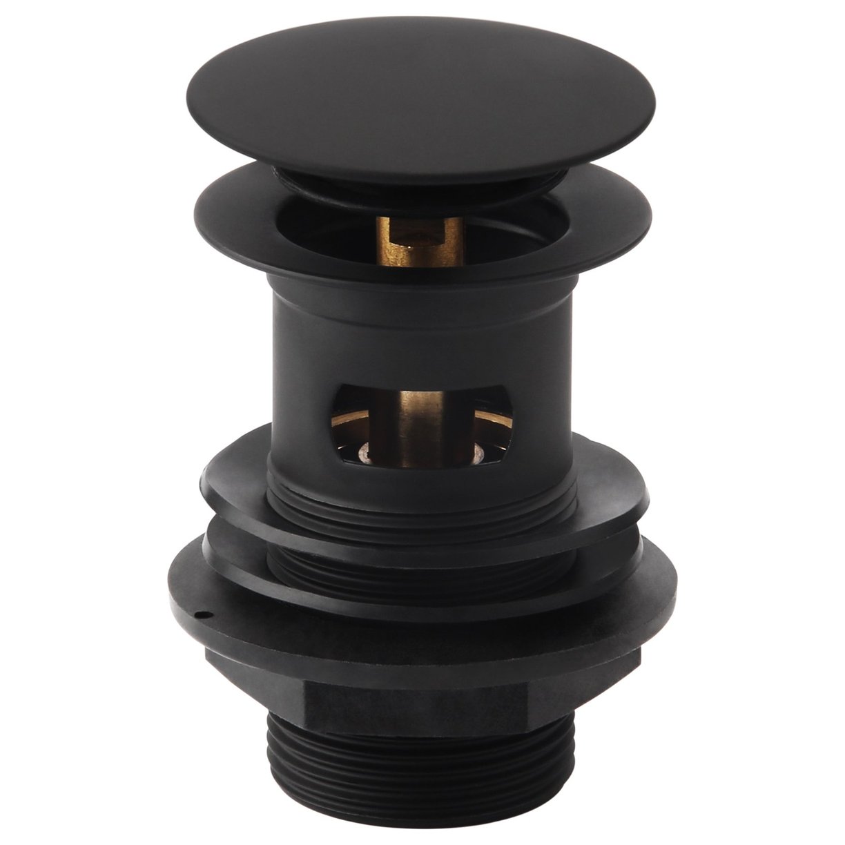 ASP Push Button Washbasin Waste No Shroud - Slotted Black