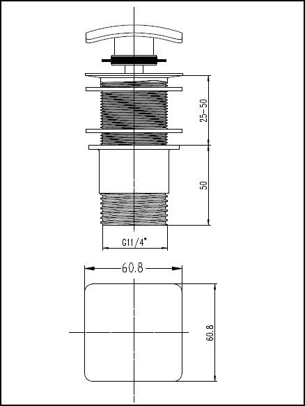 ASP Square Unslotted Push Waste