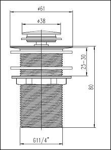 ASP Mini Push Waste Unslotted