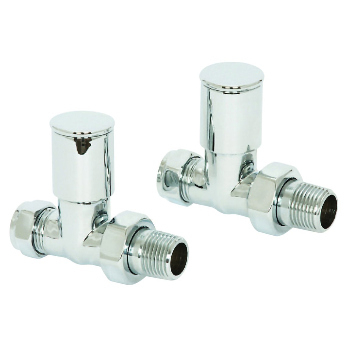 ASP Towel Warmer Modern Radiator Valve - Straight CP Pair