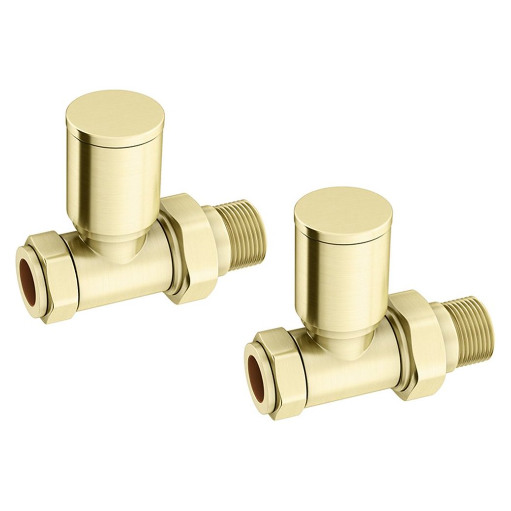 ASP Straight Radiator Valve Brushed Brass