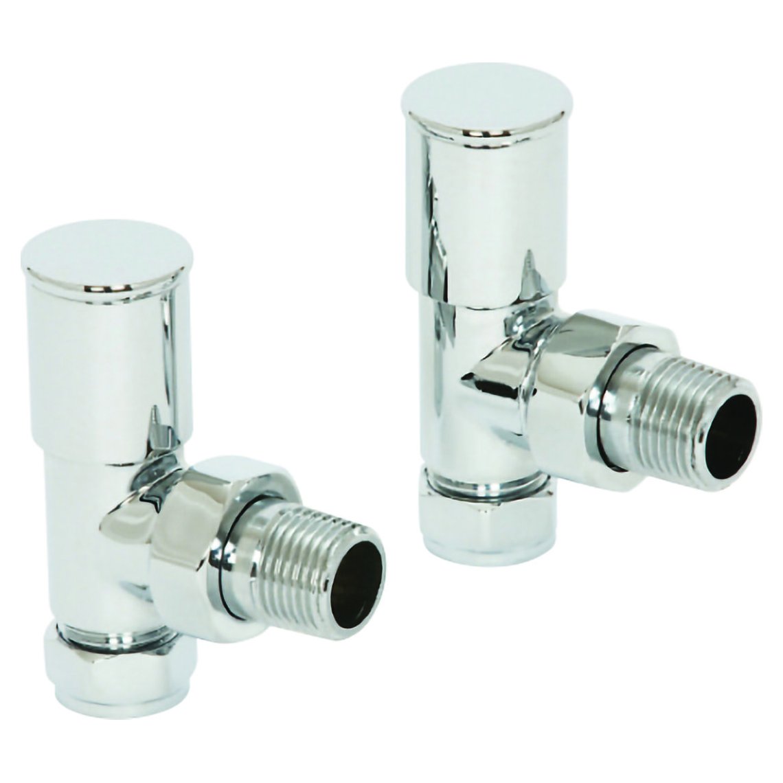 ASP Towel Warmer Modern Radiator Valve - Angled CP Pair
