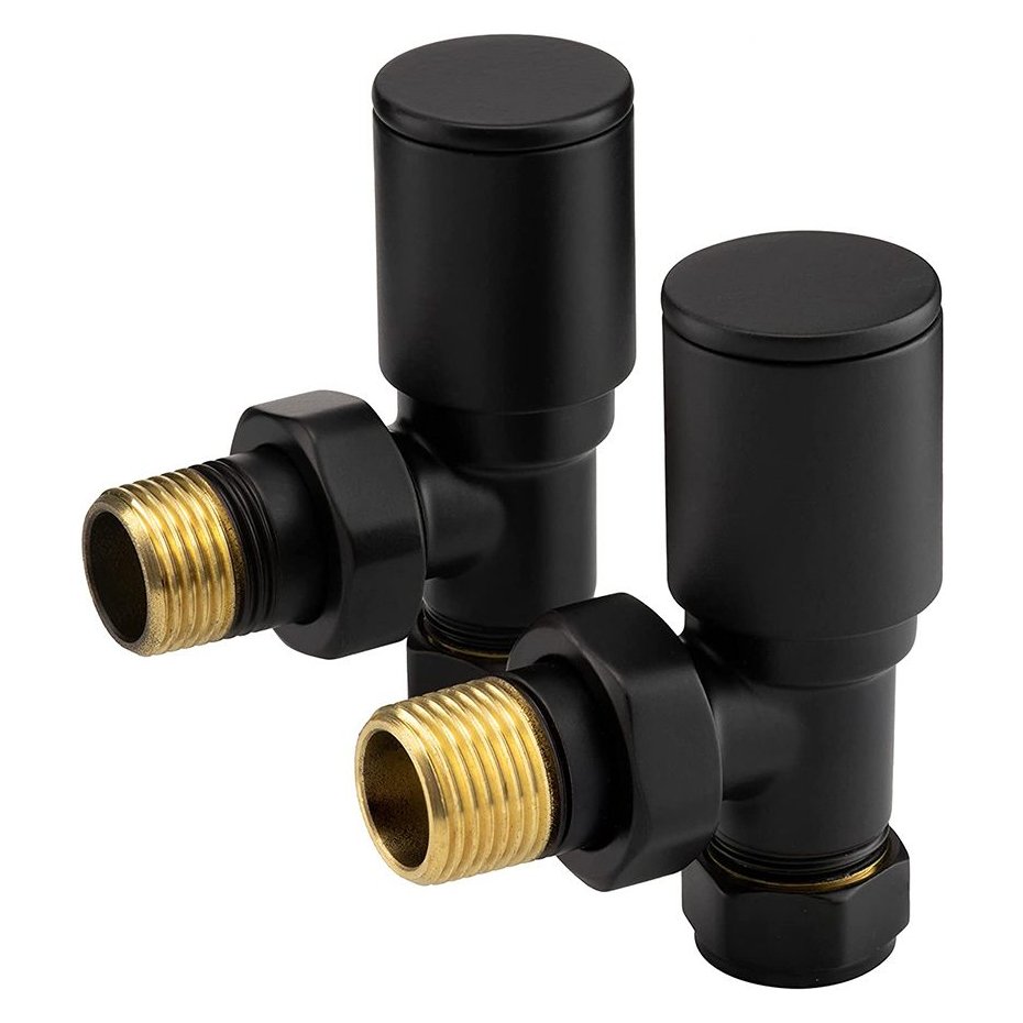ASP Angled Radiator Valve Black