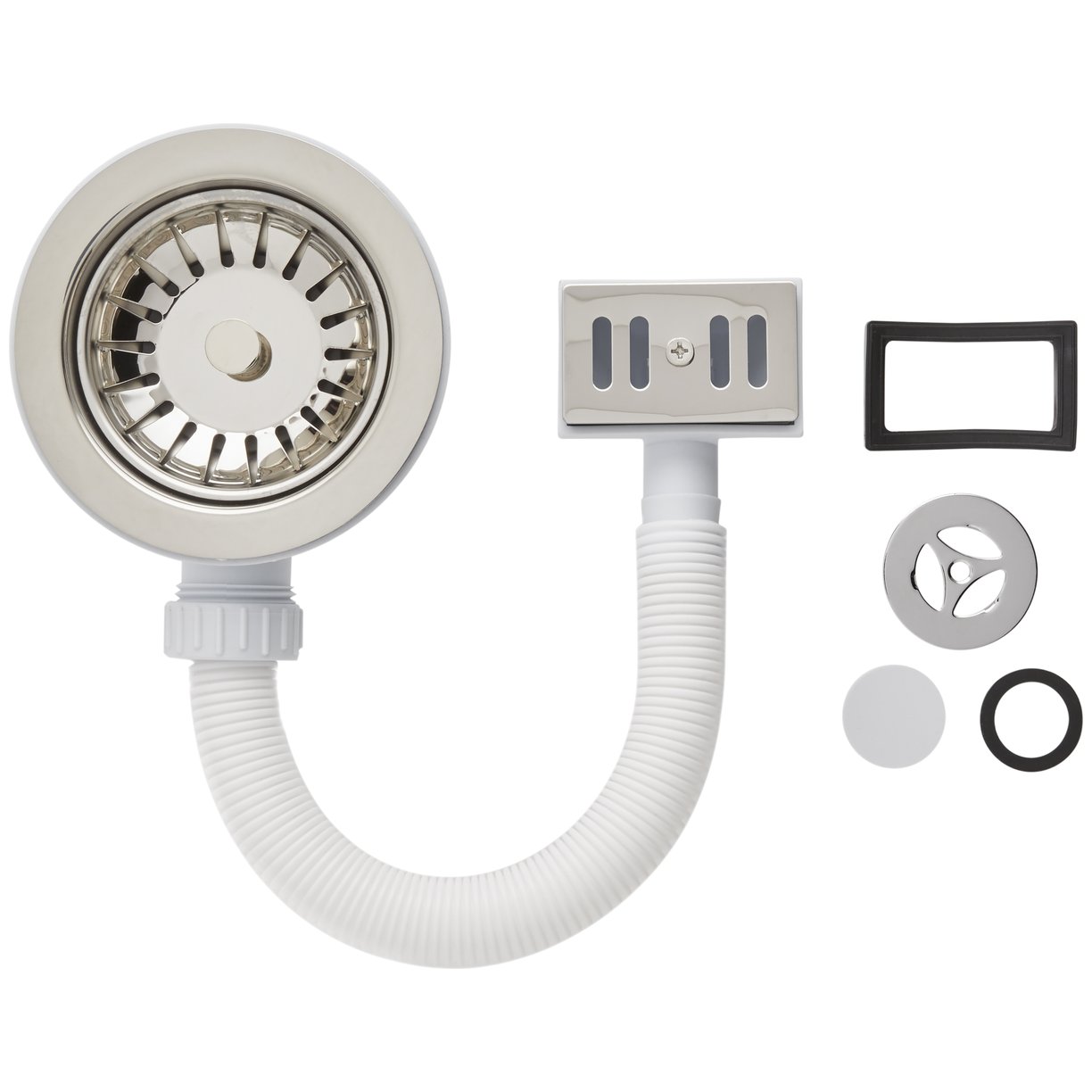 ASP Basket Strainer Waste C/W Round and Sq Overflow