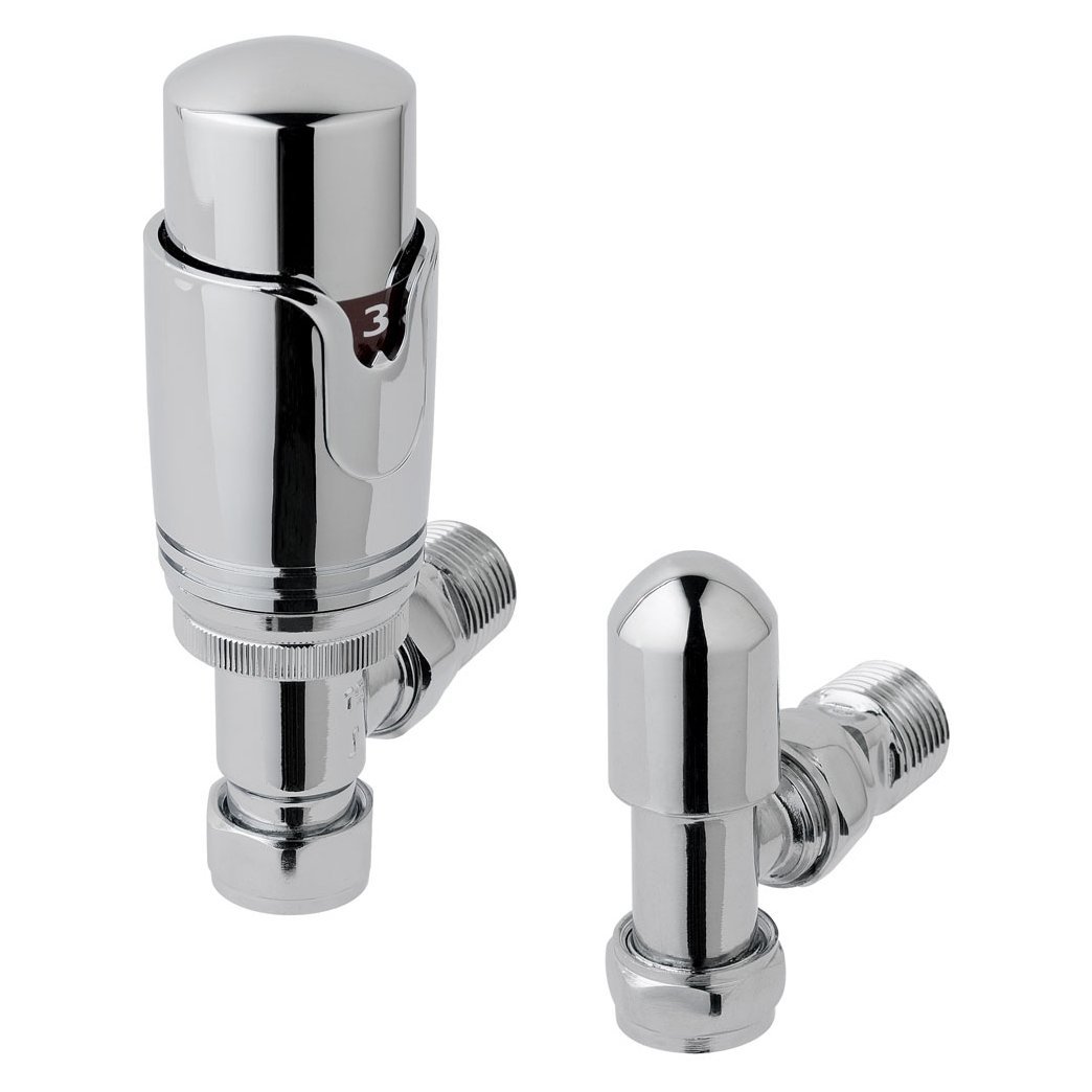 New 15mm Angle TRV & Lockshield Valve Chrome
