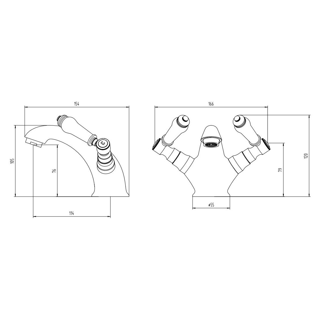 Dunbar Lever Basin Mono C/W Click Waste