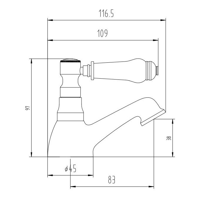 Dunbar Lever Bath Taps CP