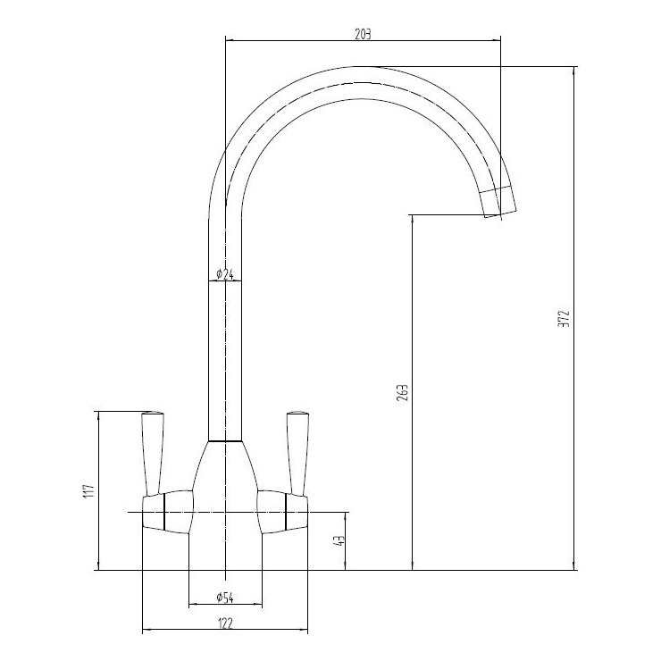 Leith Chrome Cruciform Sink Mixer