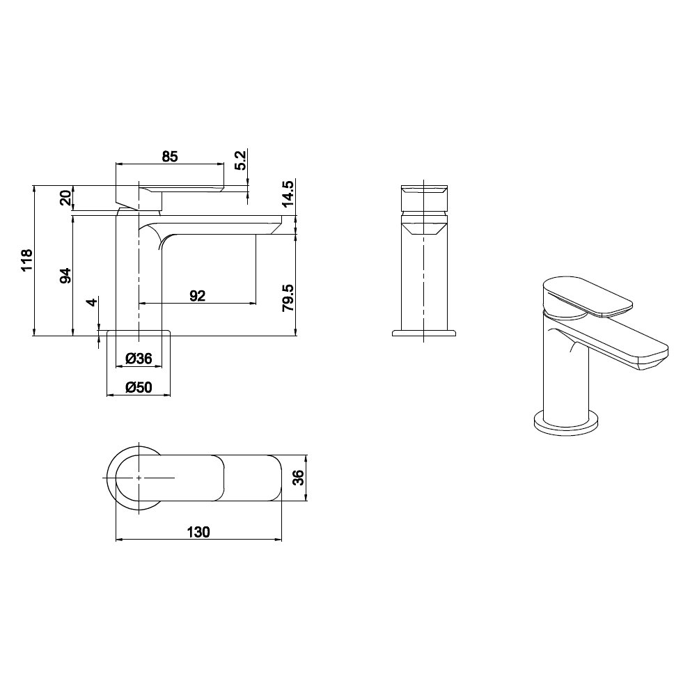 Rona Mini Basin Mono and Click Waste