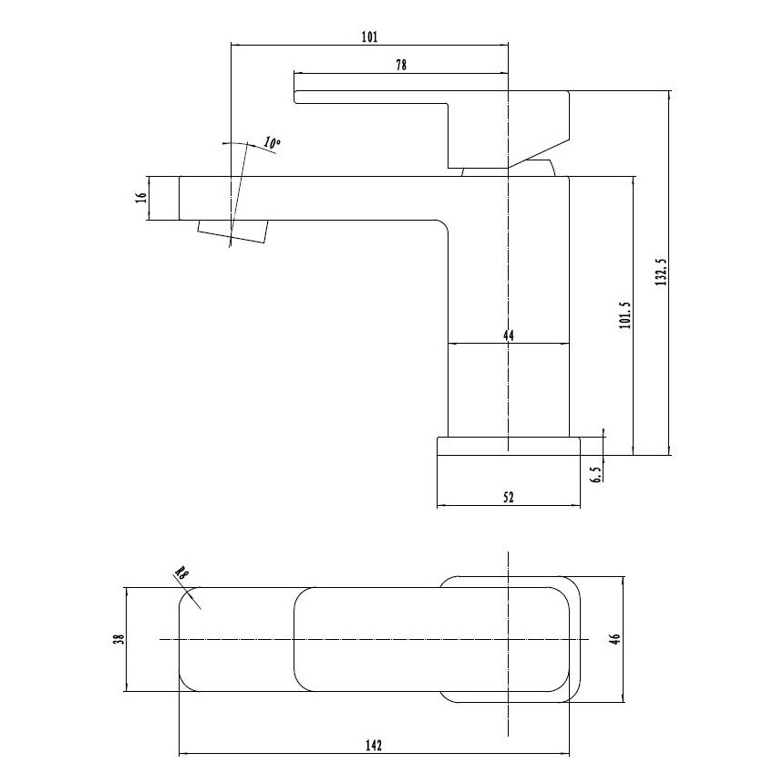 Fife Cloakroom Mono Basin Mixer & Push Waste