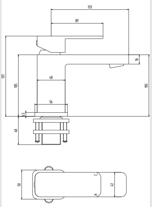 Fife Mono Basin Mixer and Click Waste