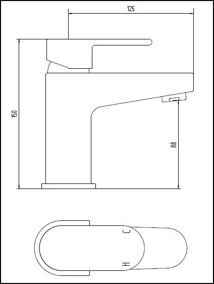 Galston Basin Mono Basin Mixer & Push Waste CP
