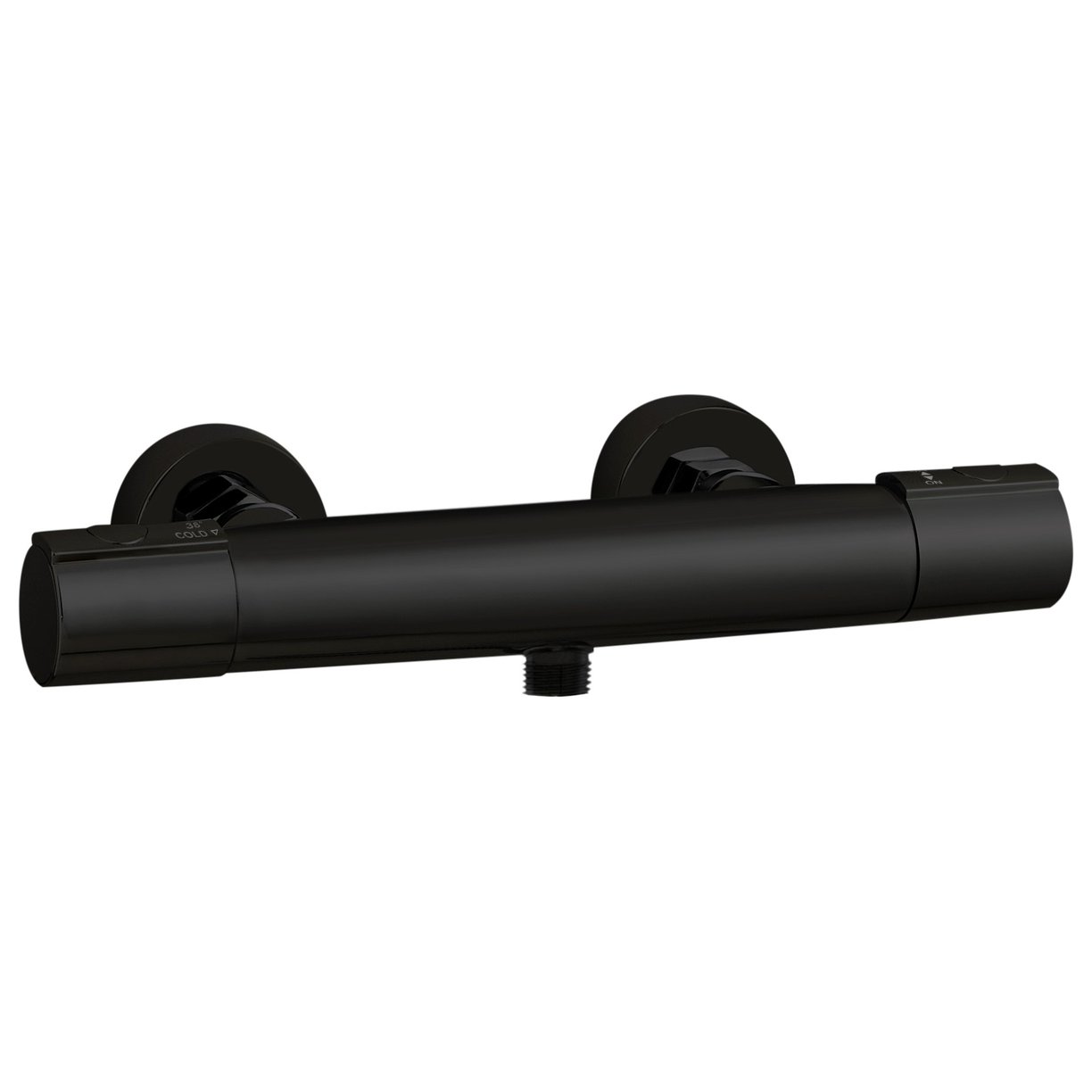Argyll Round Black Bar Valve & Fixing Brackets