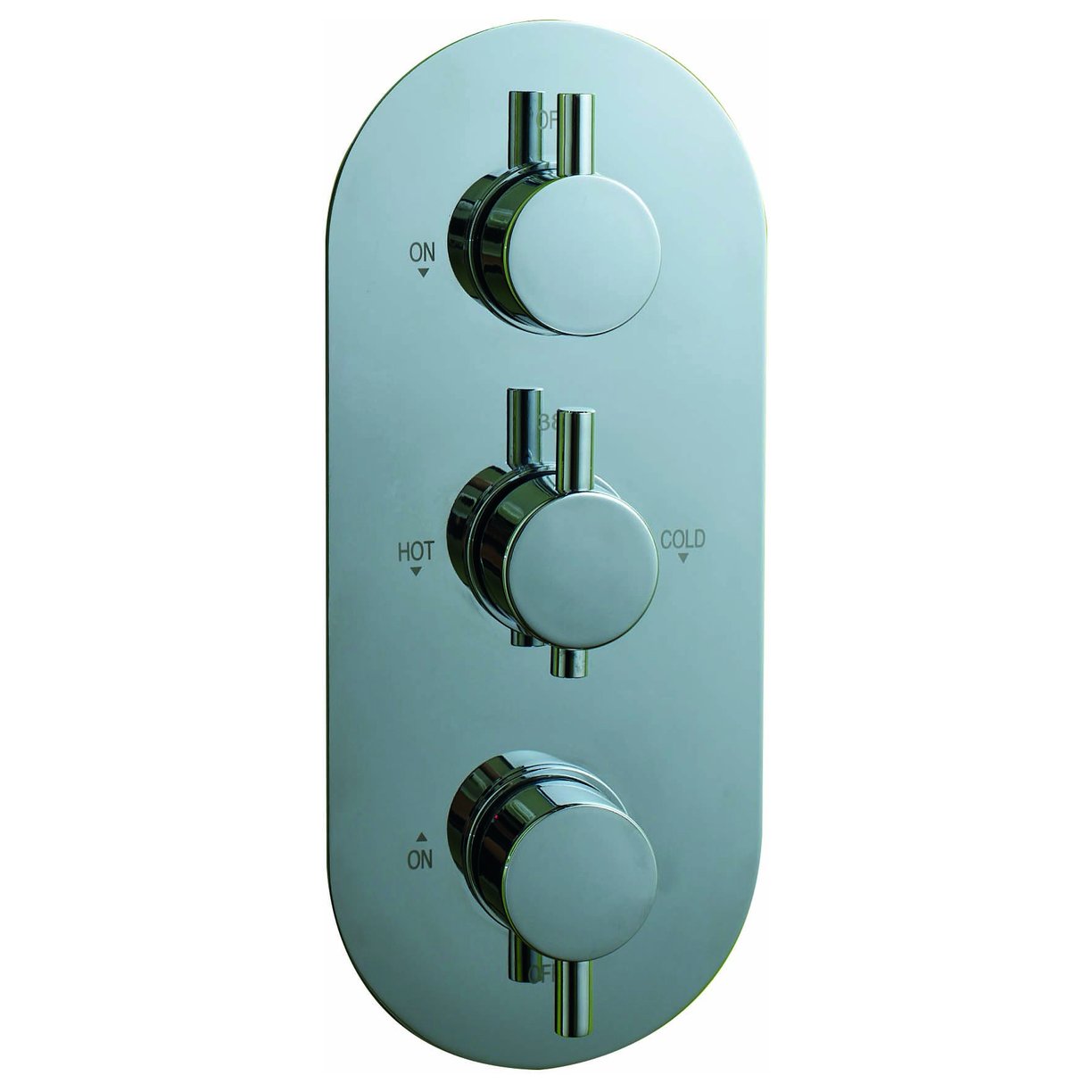 Oban Dual Flow Concealed Shower Valve with Oval Faceplate & Round Handles