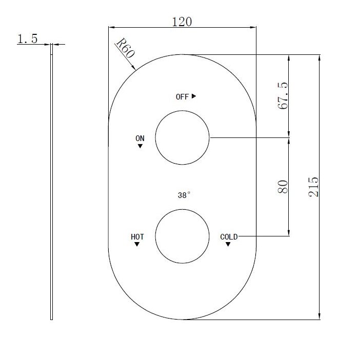 Oban Oval 2 Hole Face Plate