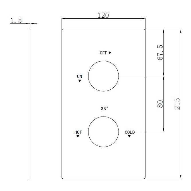 Oban Rectangle Two Hole Face Plate