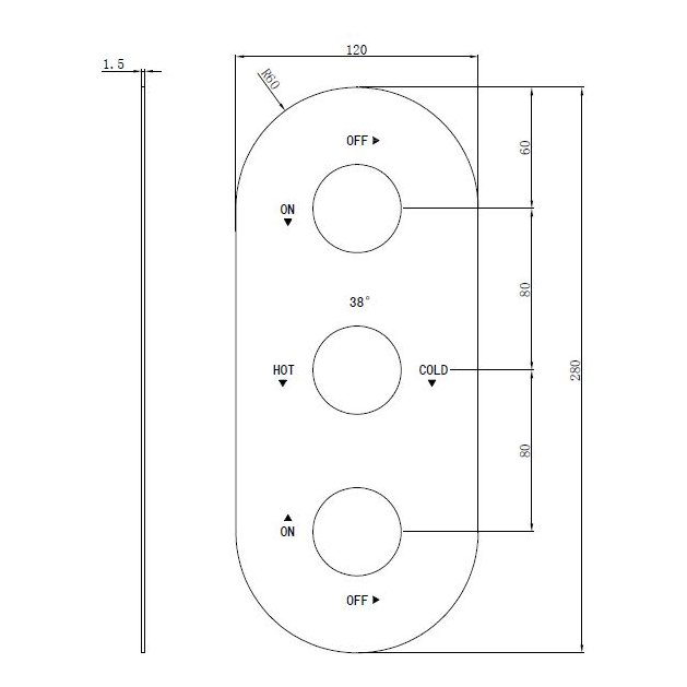 Oban Oval 3 Dual Hole Face Plate