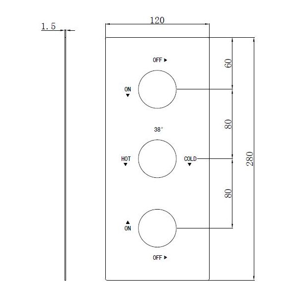 Oban Rectangle 3 Hole Face Plate