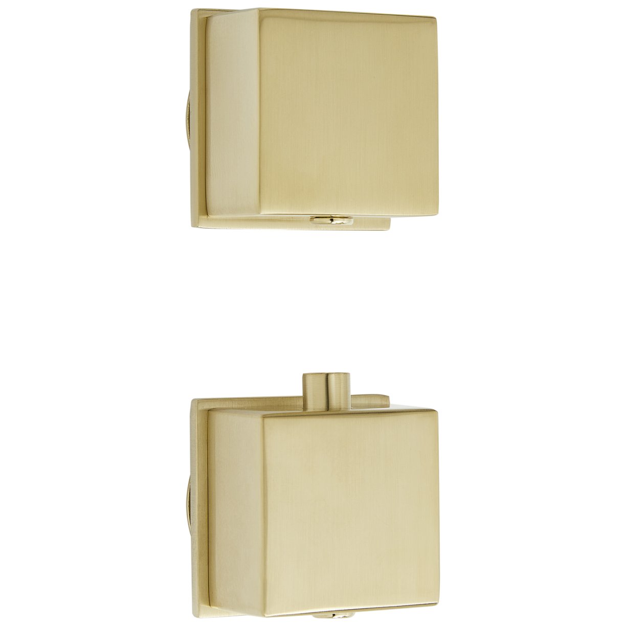 Oban Square 2 Shower Handle Plate brushed brass