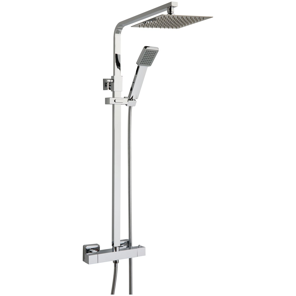 Orkney Series 2 Square Exp Thermo Bar Shower Valve, Square Head, Fixed Rail Kit CP