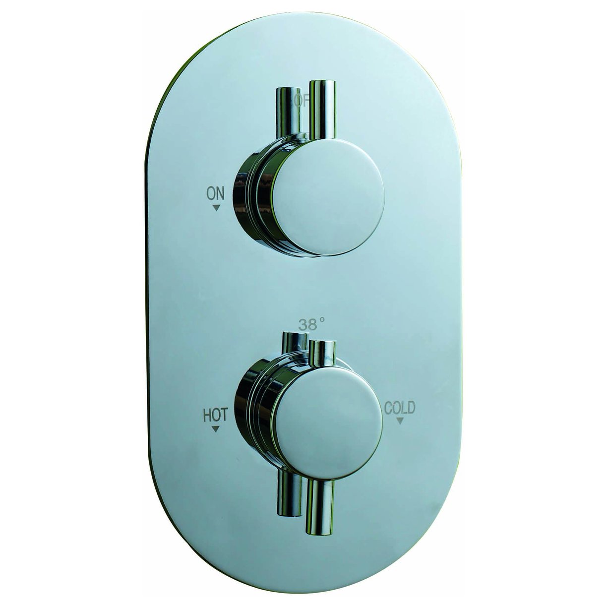 Oban Dual Flow Concealed Shower Valve with Oval Faceplate & Round Handles