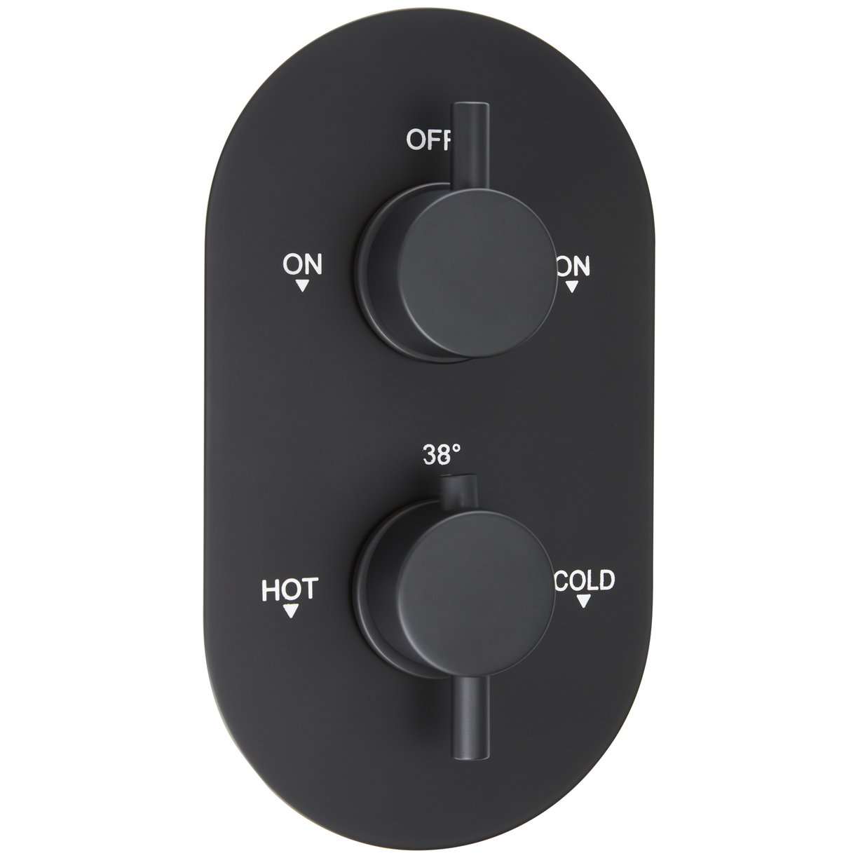 Oban Dual Flow Concealed Shower Valve with Oval Faceplate & Round Handles