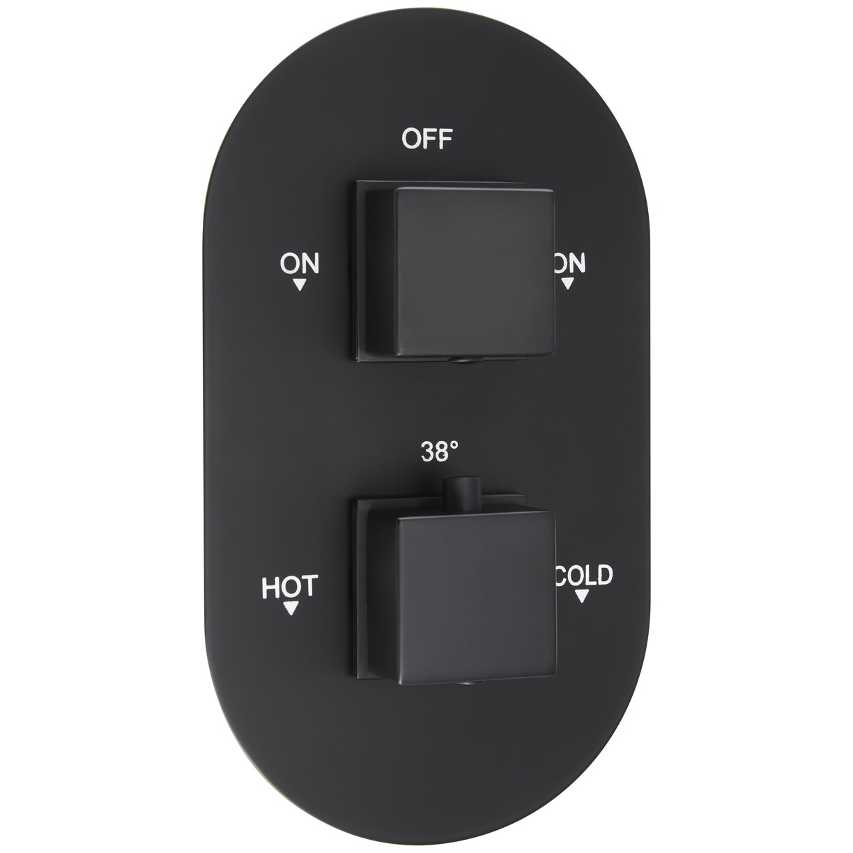 Oban Dual Flow Concealed Shower Valve with Oval Faceplate & Square Handles