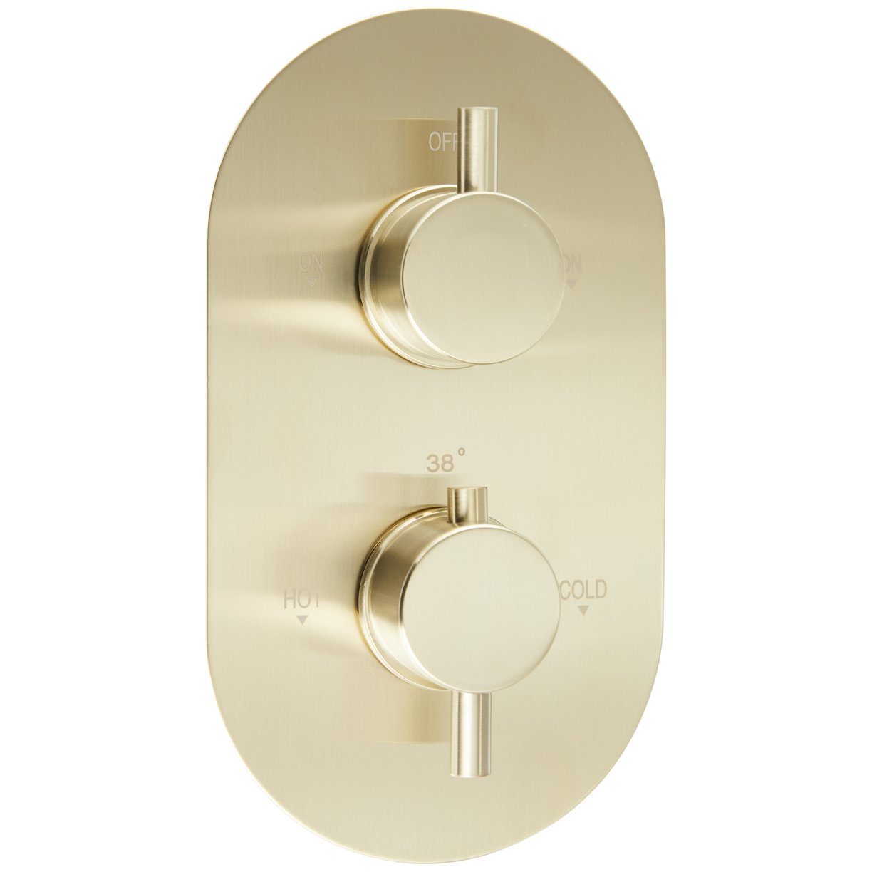 Oban Dual Flow Concealed Shower Valve with Oval Faceplate & Round Handles
