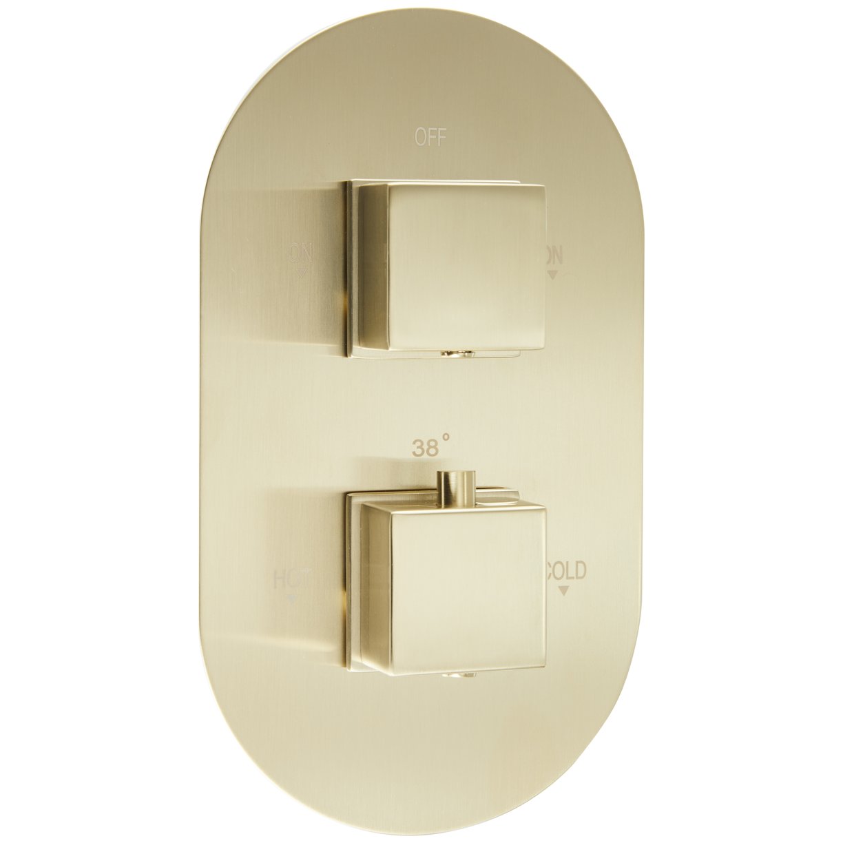 Oban Dual Flow Concealed Shower Valve with Oval Faceplate & Square Handles