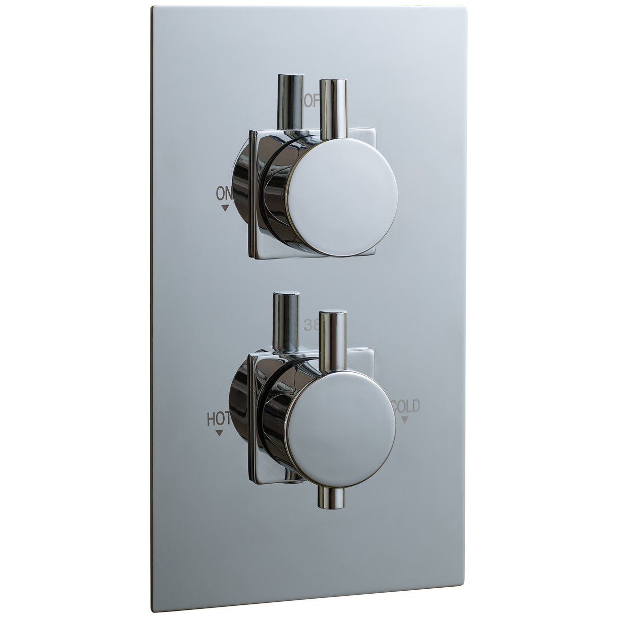 Oban Dual Flow Concealed Shower Valve with Rectangle Faceplate & Round Handles