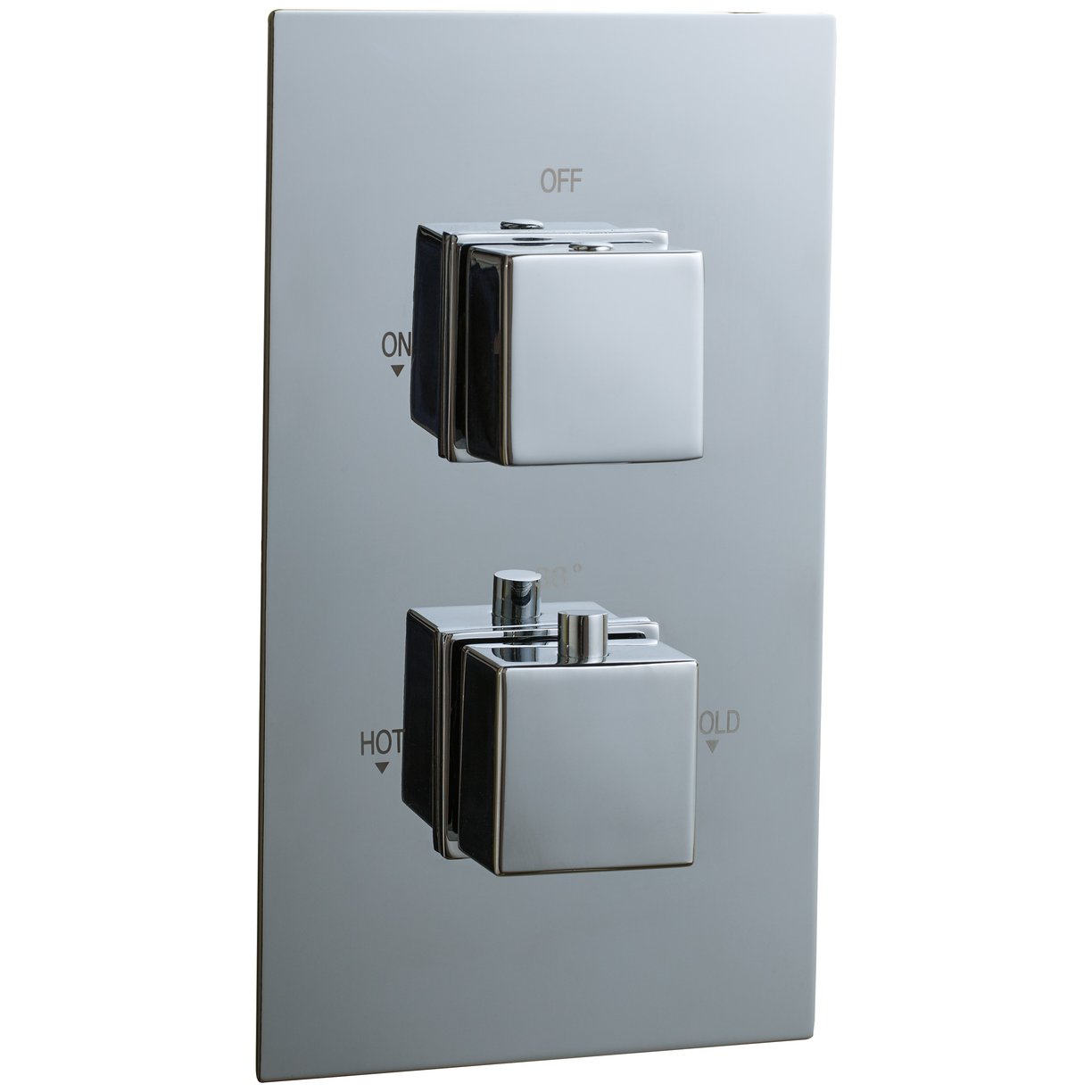 Oban Dual Flow Concealed Shower Valve with Rectangle Faceplate & Square Handles
