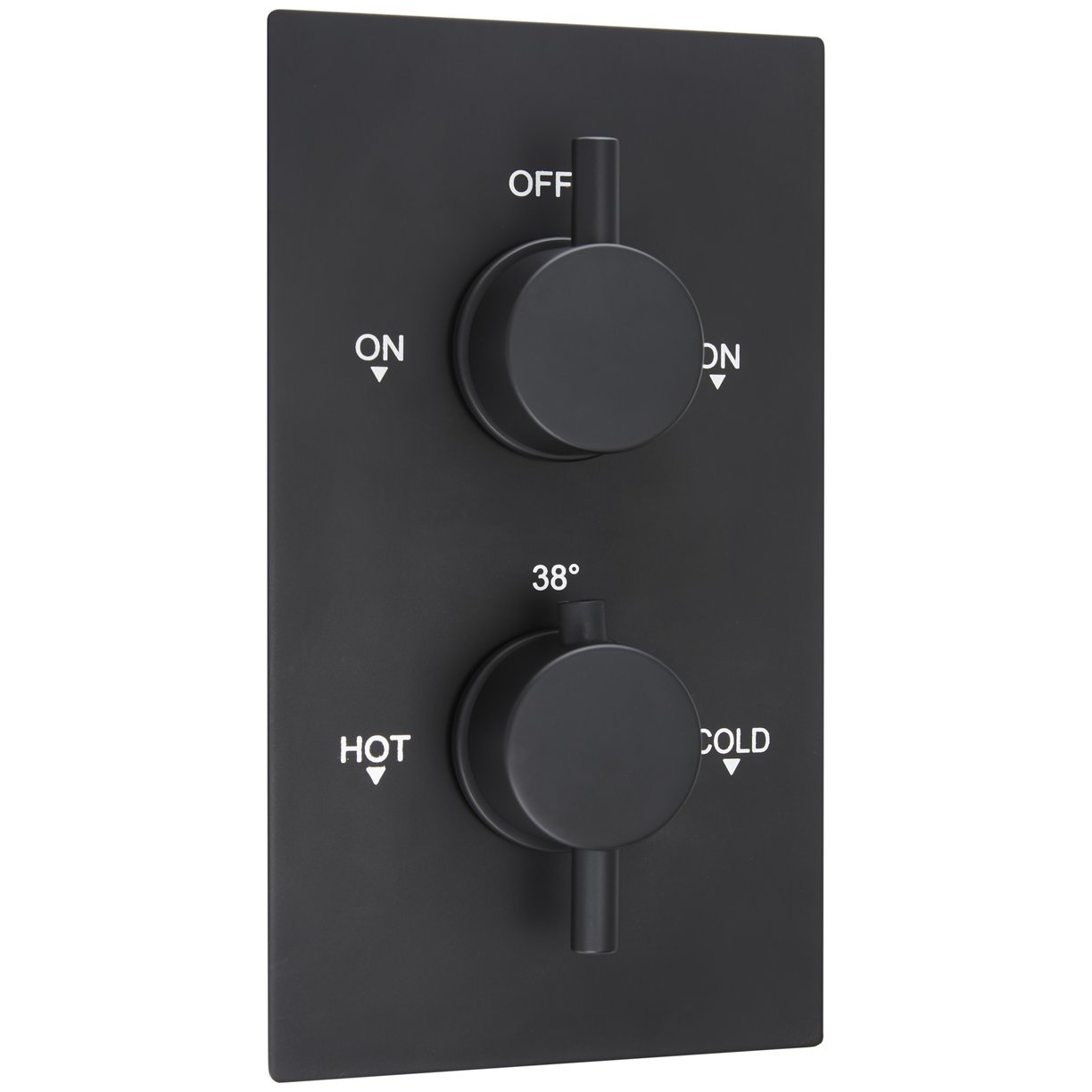 Oban Dual Flow Concealed Shower Valve with Rectangle Faceplate & Round Handles