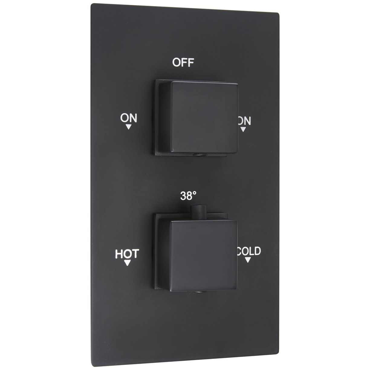 Oban Dual Flow Concealed Shower Valve with Rectangle Faceplate & Square Handles