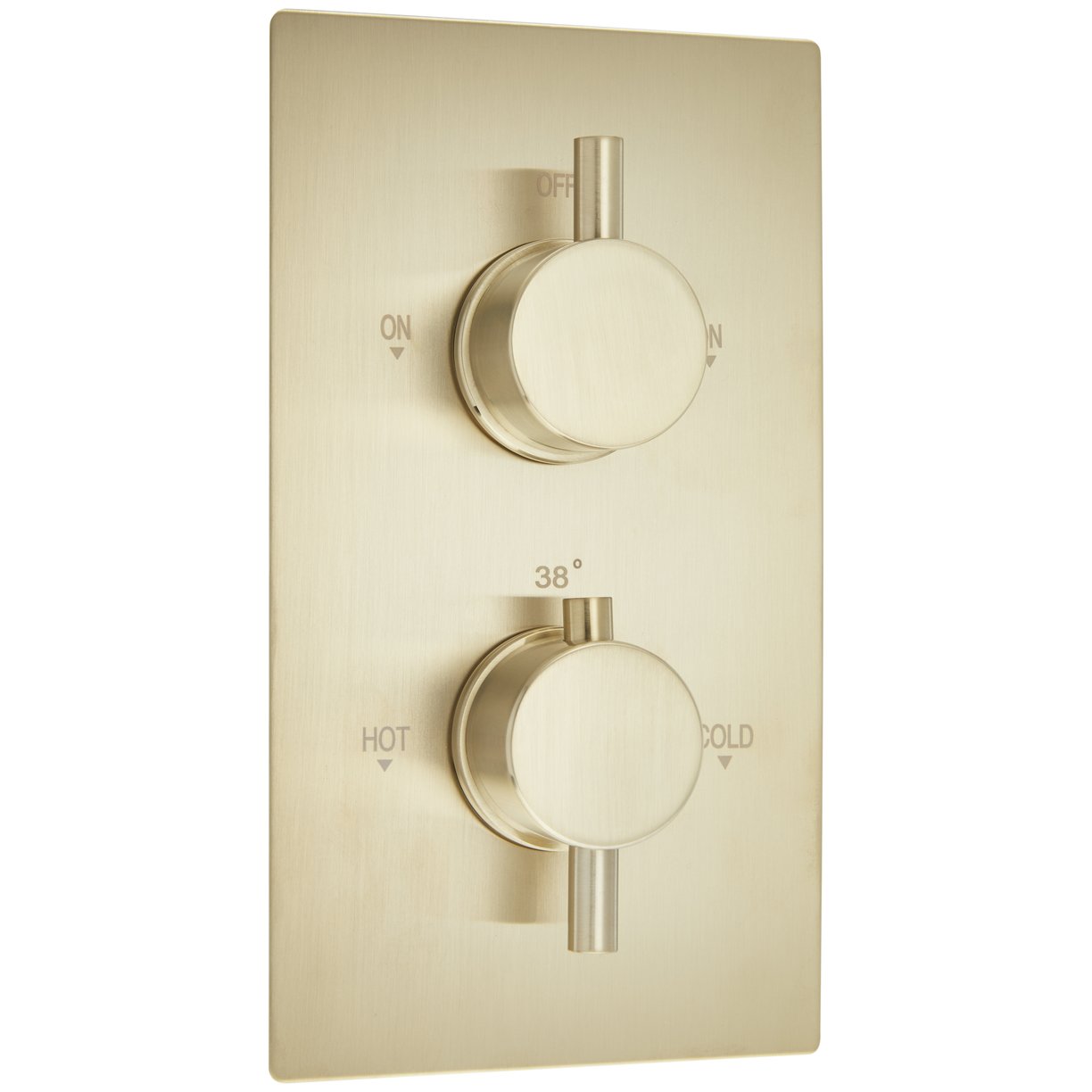 Oban Dual Flow Concealed Shower Valve with Rectangle Faceplate & Round Handles