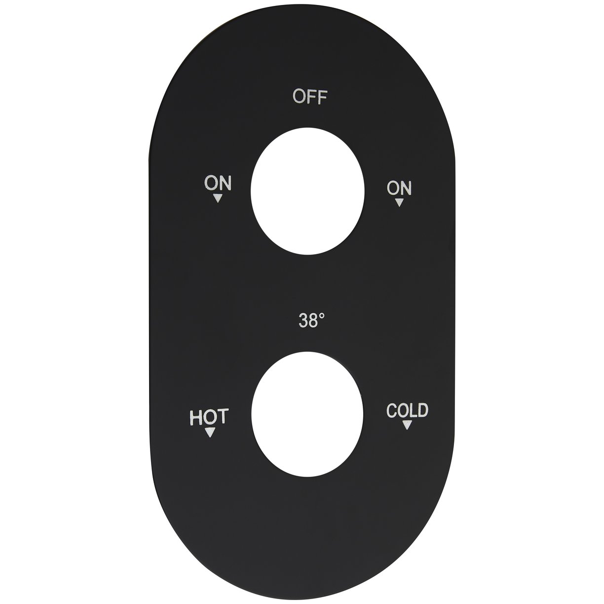 Oban 2 Dual Two Hole Shower Face Plate Black
