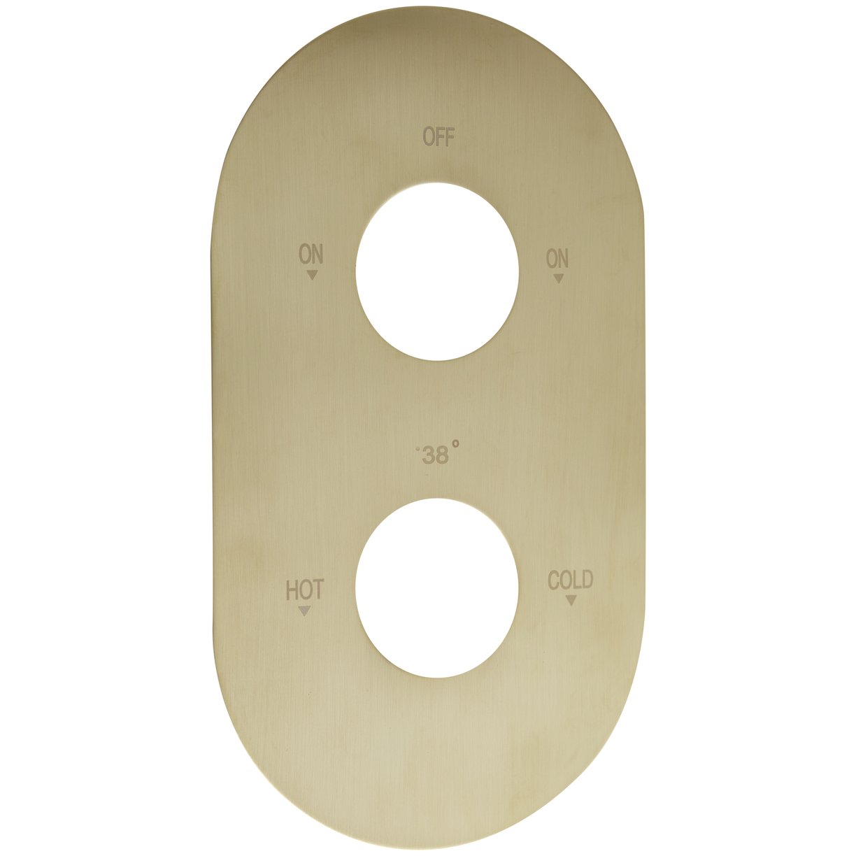 Oban 2 Dual Two Hole Shower Face Plate Brushed Brass