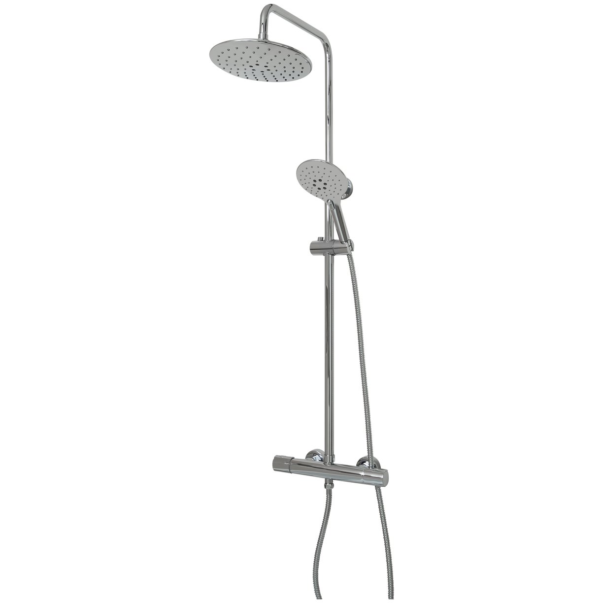 Ayton Twin Round Exposed Shower Pack (Complete With Fixing Brackets & 10mm Bore Hose)