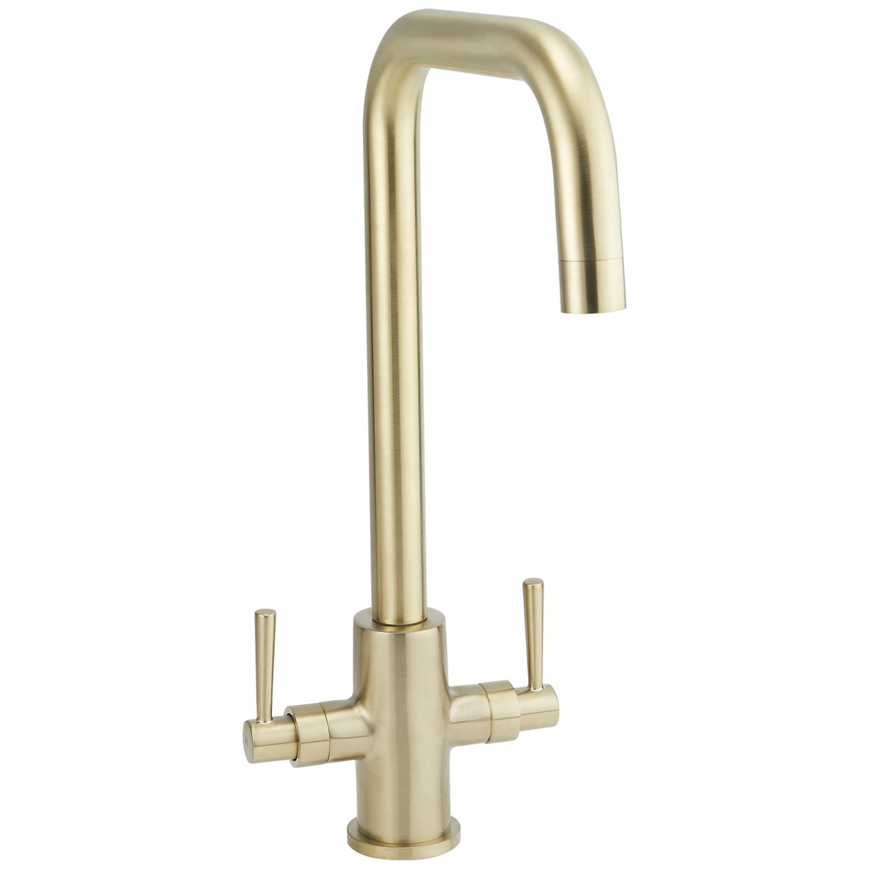 Don Twin Lever Sink Mixer Brushed Brass