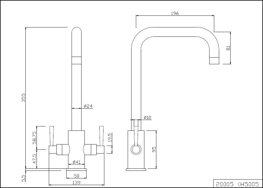 Don Twin Lever Sink Mixer CP